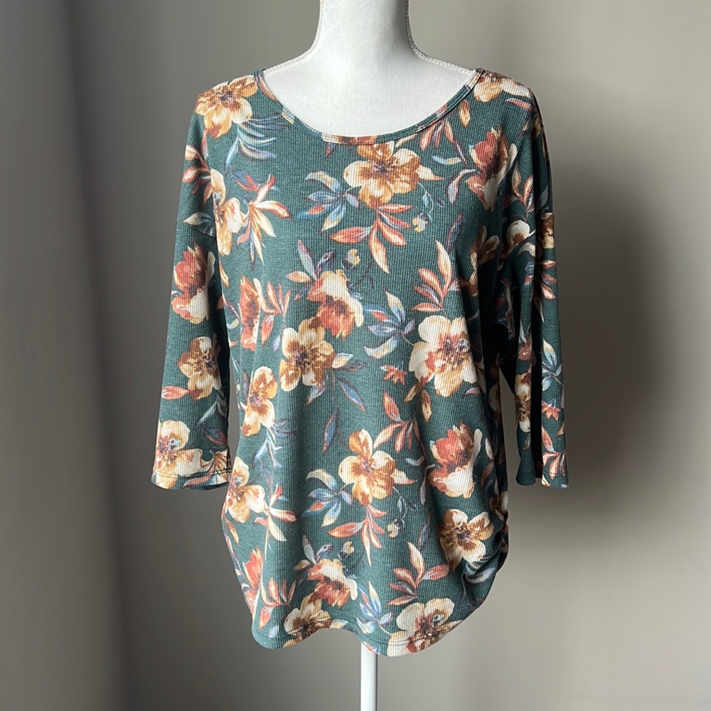Revived Floral Waffle Top